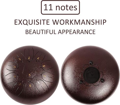 طبلة لسان فولاذية من LOMUTY - 8 ملاحظات مقاس 6 بوصات - أداة قرع - طبلة يدوية مع حقيبة، كتاب موسيقى، مطارق، مختارات أصابع (6 بوصات، كحلي) in Kuwait