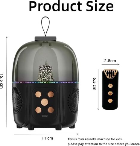 Kids Bluetooth Karaoke Machine with 2 Wireless Microphones, Portable Karaoke Speaker Music Player with LED Light for Kids and Adult Party Gift (Pink) in Kuwait