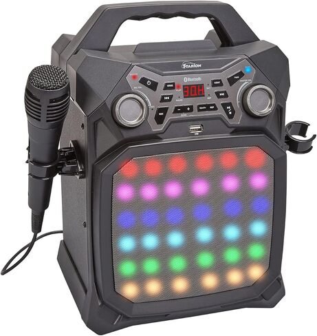 Starion KS829-B جهاز كاريوكي بلوتوث l تصميم بقاعدة مع عرض ضوئي l 4 مكبرات صوت مدمجة ومكبرات صوت l منفذا USB للبلوتوث / تسجيل وتشغيل ملفات MP3 l تأثير كرة الديسكو l ميكروفونان in Kuwait