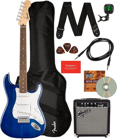 Fender Squier Sonic Stratocaster - Sienna Sunburst Bundle with Tuner, Strap, Picks, and Austin Bazaar Instructional DVD in Kuwait