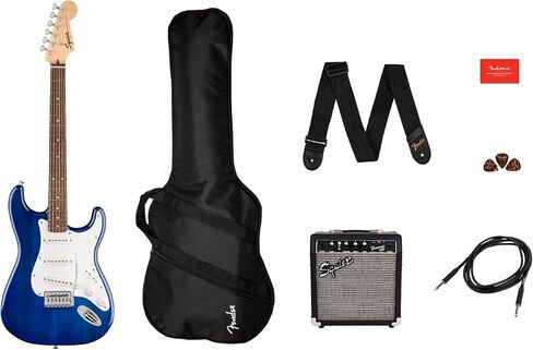 Fender Squier Sonic Stratocaster - Sienna Sunburst Bundle with Tuner, Strap, Picks, and Austin Bazaar Instructional DVD in Kuwait