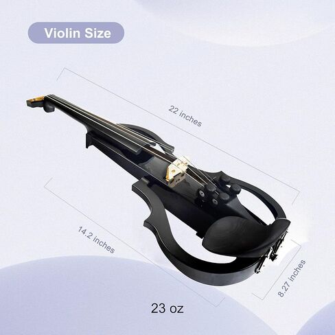 كمان كهربائي فاخر من ألياف الكربون بالحجم الكامل 4/4، كمان كهربائي صامت احترافي للبالغين والمراهقين، كمان كهربائي مع التقاط احترافي-ZNDS-2301 in Kuwait