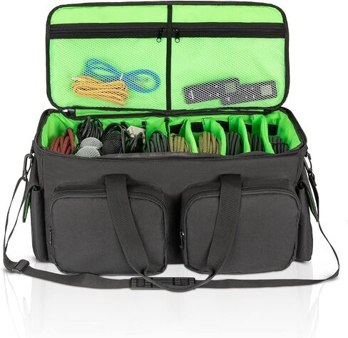 SAVIOUR DJ Cable File Bag, Detachable Padded Bottom and Adjustable Dividers, Stores Music, Audio, and Visual Cabling, Portable Travel Storage and Studio Organization (Blue) in Saudi Arabia