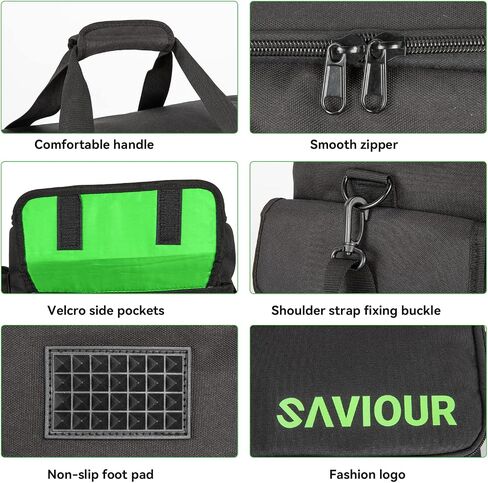 SAVIOUR DJ Cable File Bag, Detachable Padded Bottom and Adjustable Dividers, Stores Music, Audio, and Visual Cabling, Portable Travel Storage and Studio Organization (Blue) in Saudi Arabia