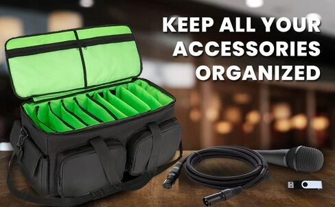 SAVIOUR DJ Cable File Bag, Detachable Padded Bottom and Adjustable Dividers, Stores Music, Audio, and Visual Cabling, Portable Travel Storage and Studio Organization (Blue) in Saudi Arabia