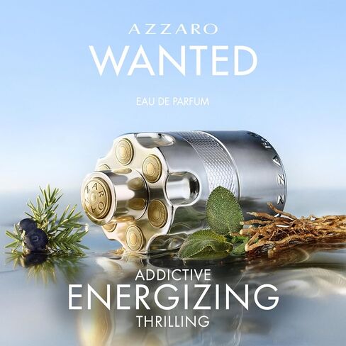 Azzaro Wanted Eau de Parfum - كولونيا رجالي منشطة ومكثفة - عطر خشبي وعطري وحار - روائح منعشة من توت العرعر والمريمية ونجيل الهند - ملابس تدوم طويلاً - عطور فاخرة للرجال in Saudi Arabia