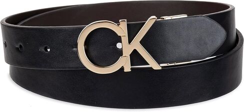 Calvin Klein Women's Two-in-one Reversible Ck Monogram Plaque Buckle in Kuwait