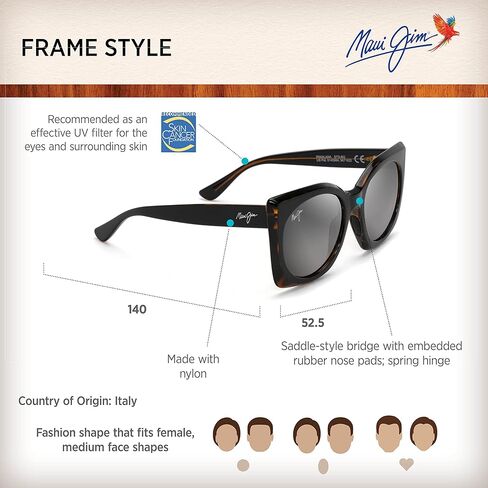 نظارات شمسية مربعة للنساء من Maui Jim مع عدسات Polarizedplus2 حاصلة على براءة اختراع in Kuwait