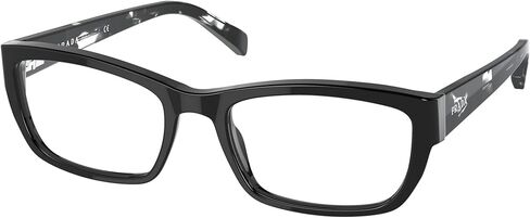 Prada PR 18OV 07E1O1 Black Plastic Rectangle Eyeglasses 54mm in Saudi Arabia