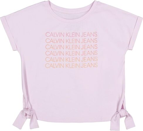 تي شيرت للفتيات من Calvin Klein مزود برباط أمامي in Saudi Arabia
