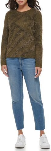 Calvin Klein Women's Warm Eyelash Detail Crew Neck Acrylic in Saudi Arabia