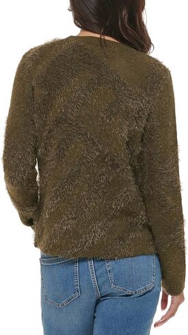 Calvin Klein Women's Warm Eyelash Detail Crew Neck Acrylic in Saudi Arabia