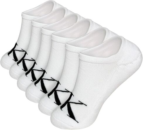 Calvin Klein Men's CK Logo No-Show Cushion Sneaker Liner Socks - 6 Pack in Saudi Arabia