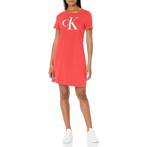 فستان تي شيرت نسائي أساسي للاستخدام اليومي بأكمام قصيرة من كالفن كلاين in Kuwait