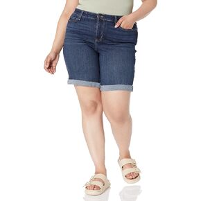 Calvin Klein Women's Plus Size Bermuda 5-Pocket Styling Signature Omega Topstitching Shorts