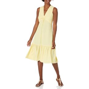 Calvin Klein Women's Relax Sleeveless V-Neck with Side Pleated Ruffle in Saudi Arabia