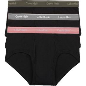 Calvin Klein Men's Cotton Classics 3-Pack Brief (Medium, Black w/Dark Olive/Dusty Pink/Medium Grey WBS) in Saudi Arabia