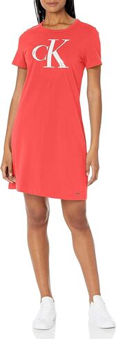 فستان تي شيرت نسائي أساسي للاستخدام اليومي بأكمام قصيرة من كالفن كلاين in Kuwait