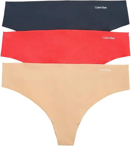 Calvin Klein Invisibles 3-Pack Thong Silver Springs/Summer Taupe/Black SM (Women's 4-6) in Saudi Arabia