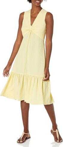 Calvin Klein Women's Relax Sleeveless V-Neck with Side Pleated Ruffle in Saudi Arabia