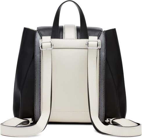 Calvin Klein Sahara Flap Turnlock Backpack, Black/Silver in Saudi Arabia