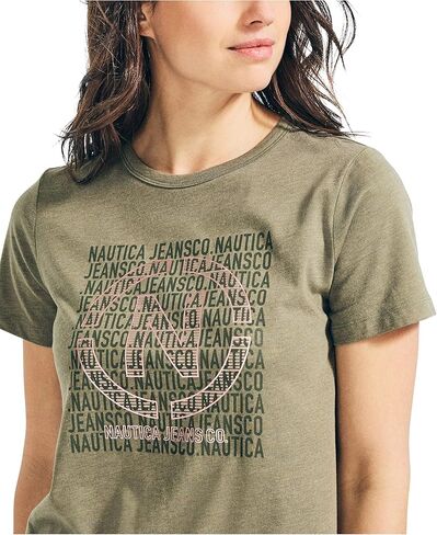 تي شيرت نوتيكا للنساء من القطن الناعم الجرافيك تي شيرت in Kuwait