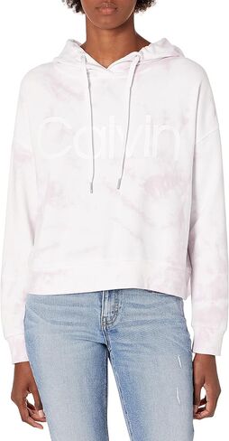 Calvin Klein Performance Women's Tie Dye Calvin Logo Drop Shoulder Crewneck Pullover in Saudi Arabia