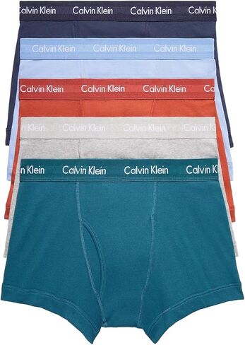 Calvin Klein Men's Cotton Classics 5-Pack Trunk (Atlantic Deep/Cinnabar/Grey Heather/Bel Air Blue/Blueberry, X-Large) in Saudi Arabia