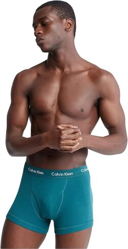 Calvin Klein Men's Cotton Classics 5-Pack Trunk (Atlantic Deep/Cinnabar/Grey Heather/Bel Air Blue/Blueberry, X-Large) in Saudi Arabia