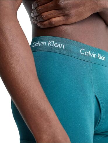 Calvin Klein Men's Cotton Classics 5-Pack Trunk (Atlantic Deep/Cinnabar/Grey Heather/Bel Air Blue/Blueberry, X-Large) in Saudi Arabia