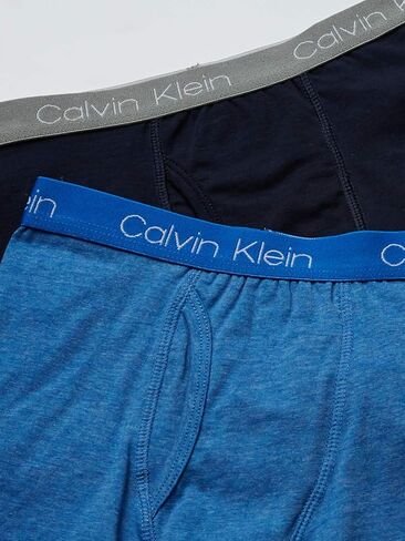 ملابس داخلية بوكسر قطنية متنوعة للأولاد الصغار من Calvin Klein، عبوة متعددة، قطعتين - أزرق منقط، أسود قزحي، 12-14 in Saudi Arabia