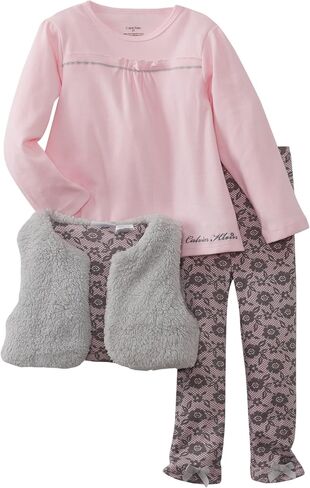Calvin Klein Little Girls' Small Vest With Pink Top And Printed Legging in Saudi Arabia