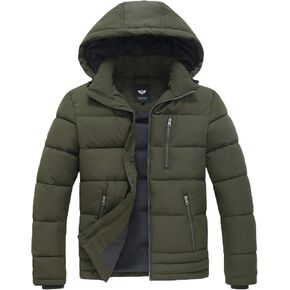 GGleaf Men's Winter Puffer Jacket Quilted Thicken Down Coat Insulated and Water Repellent Jacket with Hood in Saudi Arabia