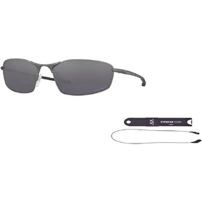 Oakley Whisker OO4141 Oval Sunglasses for Men + BUNDLE Accessory Leash + BUNDLE with Designer iWear Care Kit