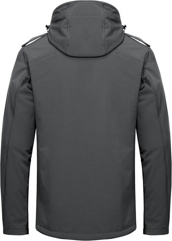 Little Donkey Andy Men's Warm Sherpa Lined Winter Softshell Jacket Windproof Mountain Ski Snow Coat with Removable Hood in Saudi Arabia