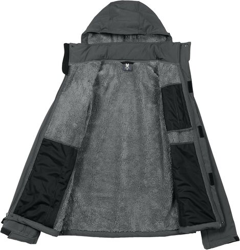Little Donkey Andy Men's Warm Sherpa Lined Winter Softshell Jacket Windproof Mountain Ski Snow Coat with Removable Hood in Saudi Arabia