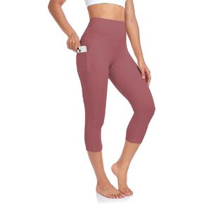 SEEMLY High Waisted Workout Capri with Pockets | Breathable Yoga Pants | Athletic Women Capri Leggings for Tummy Control in Saudi Arabia