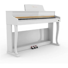 Rosen P70 Digital Piano 88 Key Home Piano Full Size Weighted Keyboard Piano with Stand Premium Upright for Beginner Professional luxury Electric Keyboard with Triple Pedal & Sliding Key Cover,Black