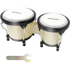 Soulmate Bongo Drums 6 "و 7" Bongos للمبتدئين البالغين والأطفال، أداة قرع خشبية محترفة مع مفتاح ضبط، أحمر نبيذي in Kuwait