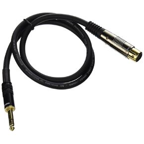 Monoprice 104768 كابل XLR أنثى بطول 3 أقدام إلى 1/4 بوصة TRS ذكر 16AWG ذهبي
