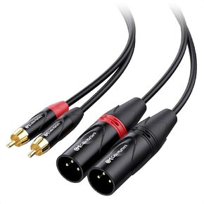 كابل ماترز كابل توصيل مزدوج RCA إلى XLR غير متوازن بطول 10 أقدام، 2 كابل ذكر RCA إلى XLR (كابل XLR مزدوج إلى RCA) - 10 أقدام in Kuwait