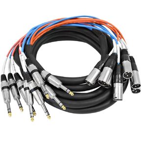 Seismic Audio - SAXT-4x10M - 4 Channel 1/4" TRS to XLR Male Snake Cable - 10 Feet Long - Serviceable Ends - Pro Audio Effects Snake for Live Live, Recording, Studios, and Gigs - Patch, Amp, Mixer,