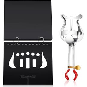 Flip Folio Folder, 12 Pcs Black Flip Folio and Trumpet Lyre Set Flip Folder Music Files Holder PVC Waterproof Window Pages Lightweight Instrument Lyre Marching Band Lyre and Flip Folder in Kuwait