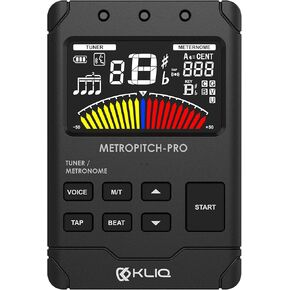 KLIQ MetroPitch - موالف Metronome لجميع الأدوات - مع الجيتار، والجير، والكمان، والقيثارة، وأوضاع الضبط اللوني (MetroPitch، أسود) in Kuwait