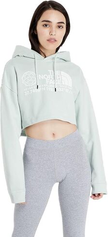 THE NORTH FACE Womens Cropped Hooded Logo Top,Green Mist,X-Large in Saudi Arabia