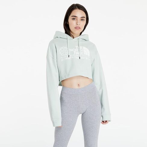 THE NORTH FACE Womens Cropped Hooded Logo Top,Green Mist,X-Large in Saudi Arabia