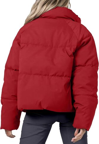 URMOSS Women's Winter Cropped Puffer Jacket 2023 Long Sleeve Lightweight Zip Short Jacket Coat with Pockets in Kuwait