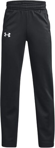 Under Armour Boys' Armourfleece Straight Leg Pant (as1, Alpha, x_l, Regular, Black/White, X-Large) in Saudi Arabia