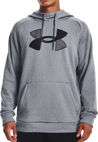 Under Armour Men's Armour Fleece Big Logo Hoodie 1373401 (as1, alpha, l, regular, regular, Pitch Gray Light Heather / Black-013, Large) in Saudi Arabia