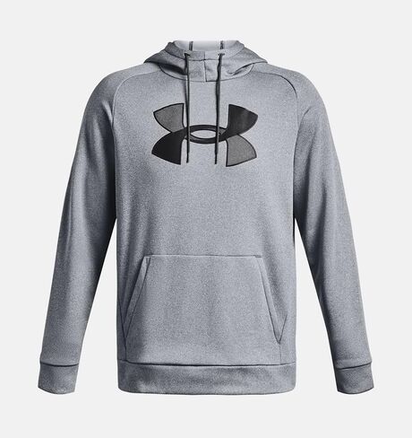 Under Armour Men's Armour Fleece Big Logo Hoodie 1373401 (as1, alpha, l, regular, regular, Pitch Gray Light Heather / Black-013, Large) in Saudi Arabia